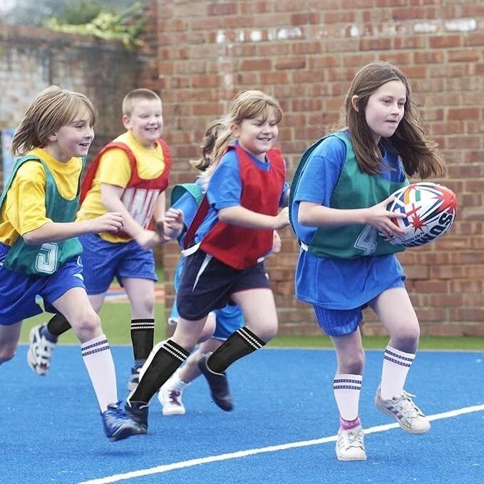 Kids athletic leg support socks used during sports activity