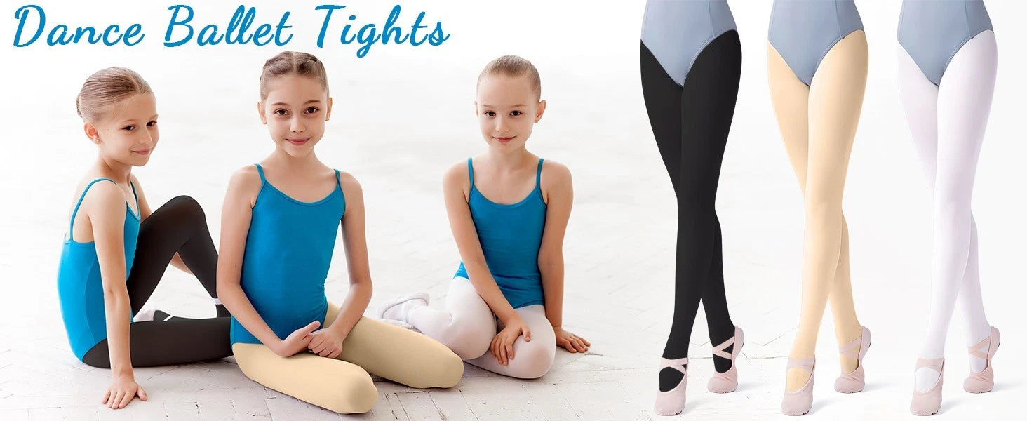 Kids ballet tights with soft stretch fit for dance practice
