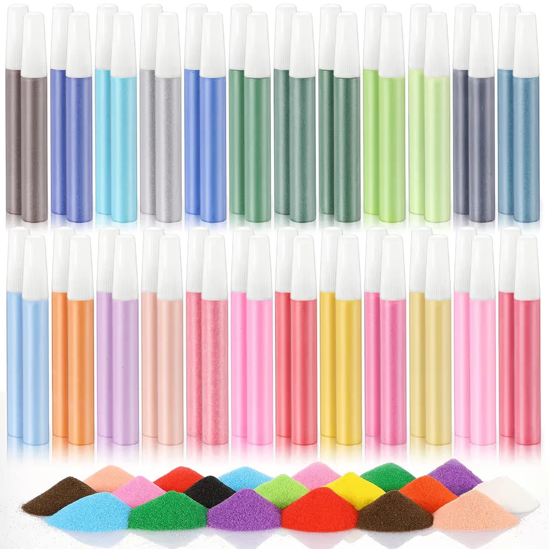 Kids coloured sand tubes for arts and crafts activities