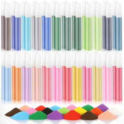 Kids coloured sand tubes for arts and crafts activities