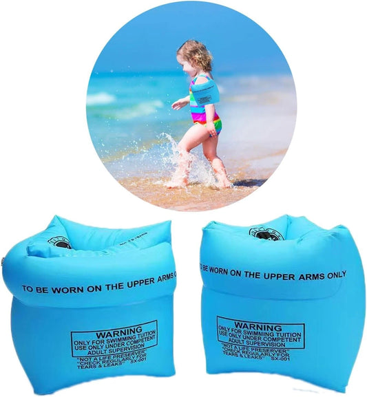 Kids inflatable swimming armbands for pool safety support