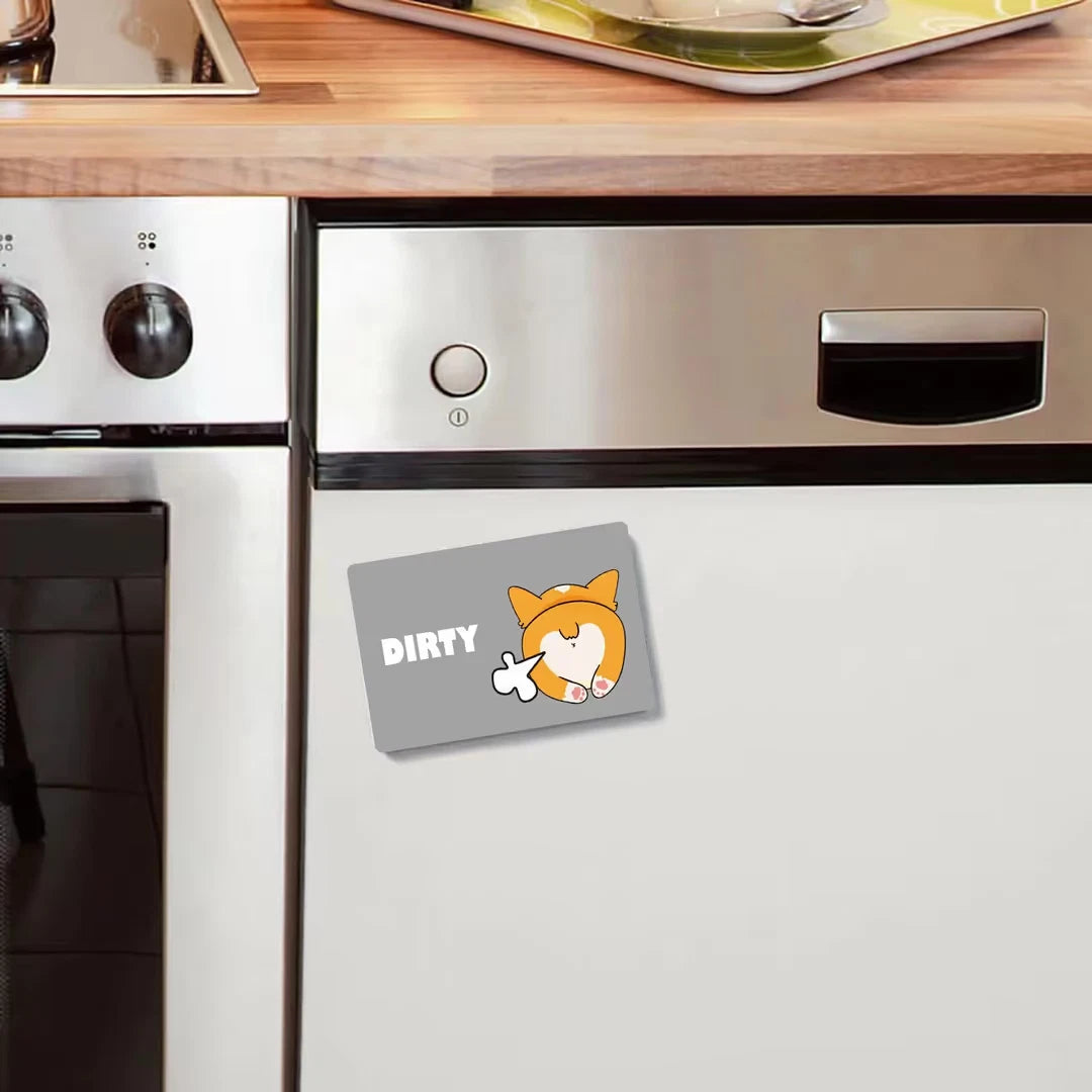Kitchen fridge magnet dog design close-up detail view