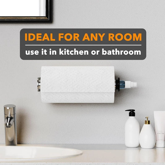 Kitchen paper towel holder under cabinet space saving design