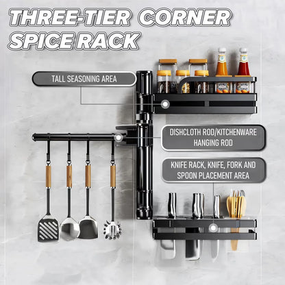 Kitchen wall storage basket rack for organised cooking space