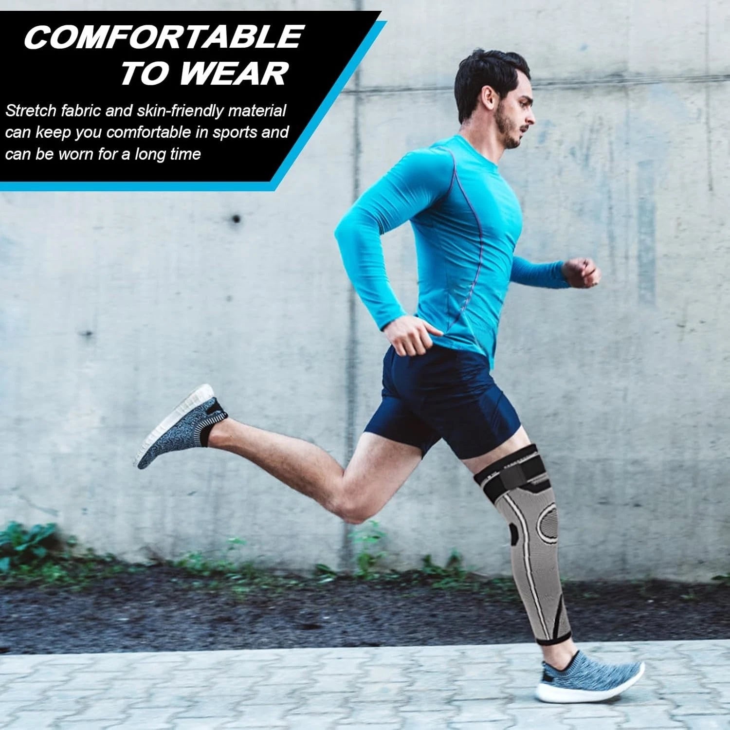 Knee support brace product set with retail packaging included