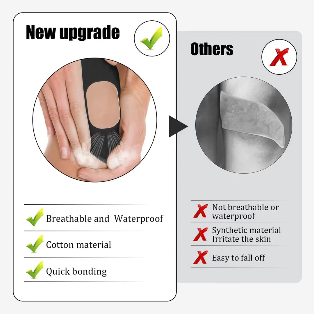 Kinesiology tape used for knee pain support and physiotherapy recovery