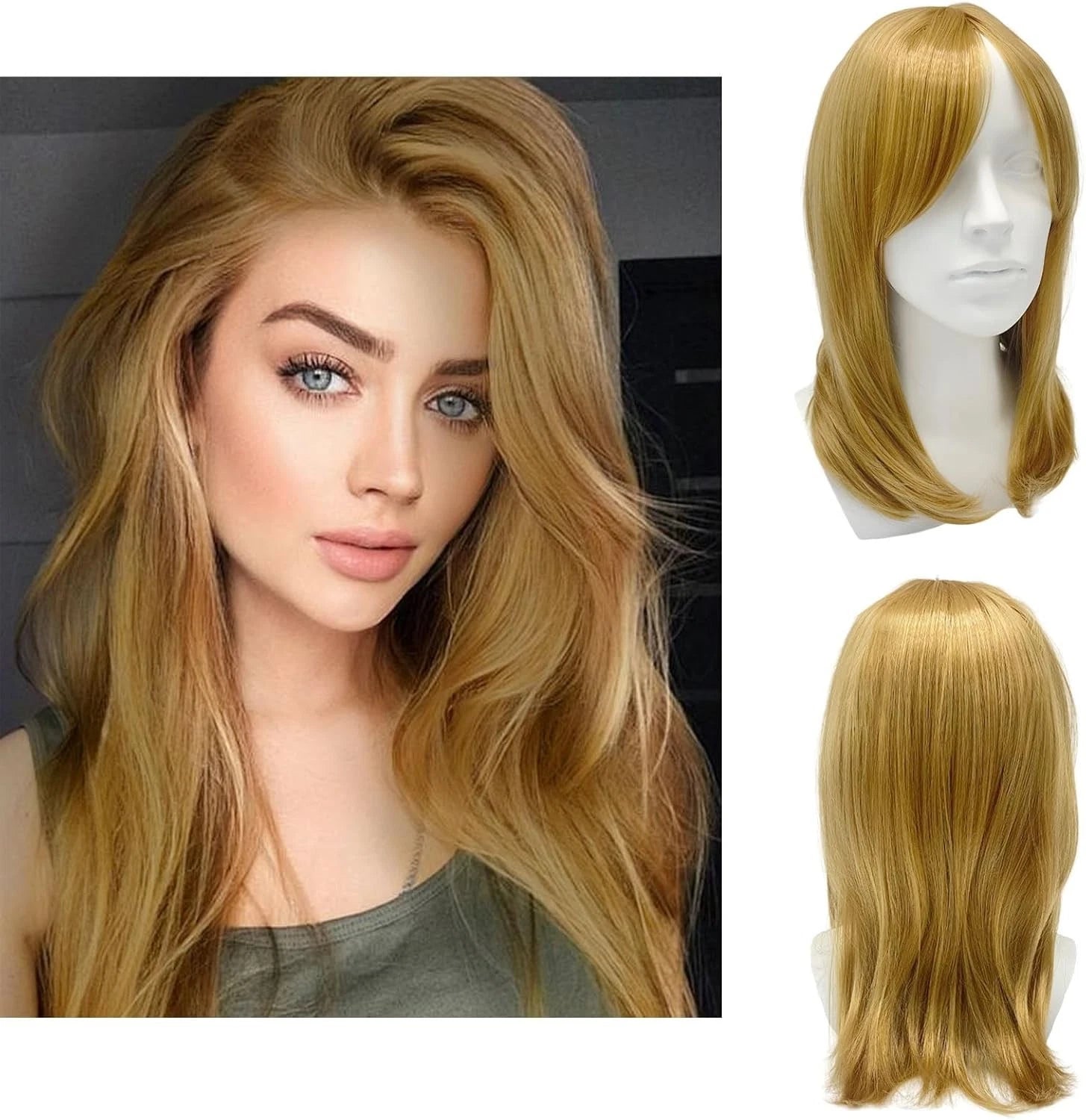 Layered cosplay party wig with natural looking long hair