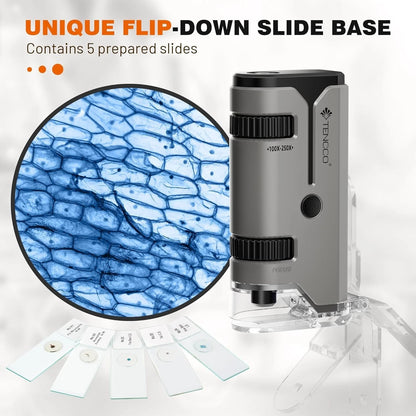 LED light mini microscope showing enhanced visibility feature
