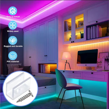 LED neon light mounting clips for securing 5-6mm strip lighting installations