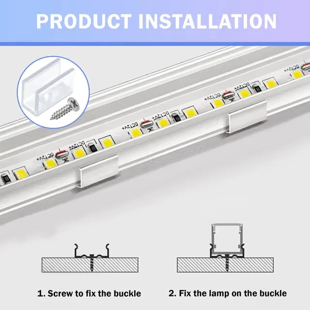 LED strip lighting mounting clips with packaging display included