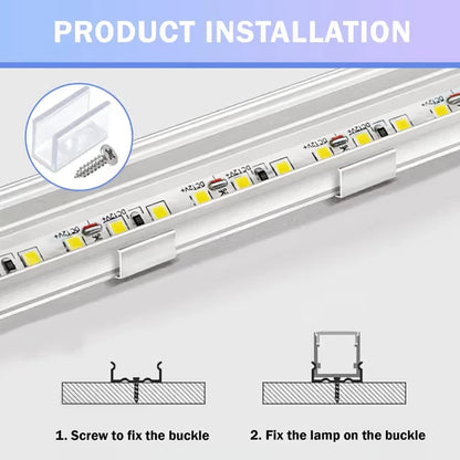 LED strip lighting mounting clips with packaging display included