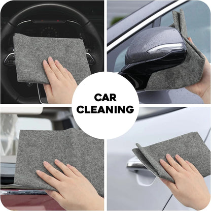 Lint free cloth cleaning window glass for crystal clear shine