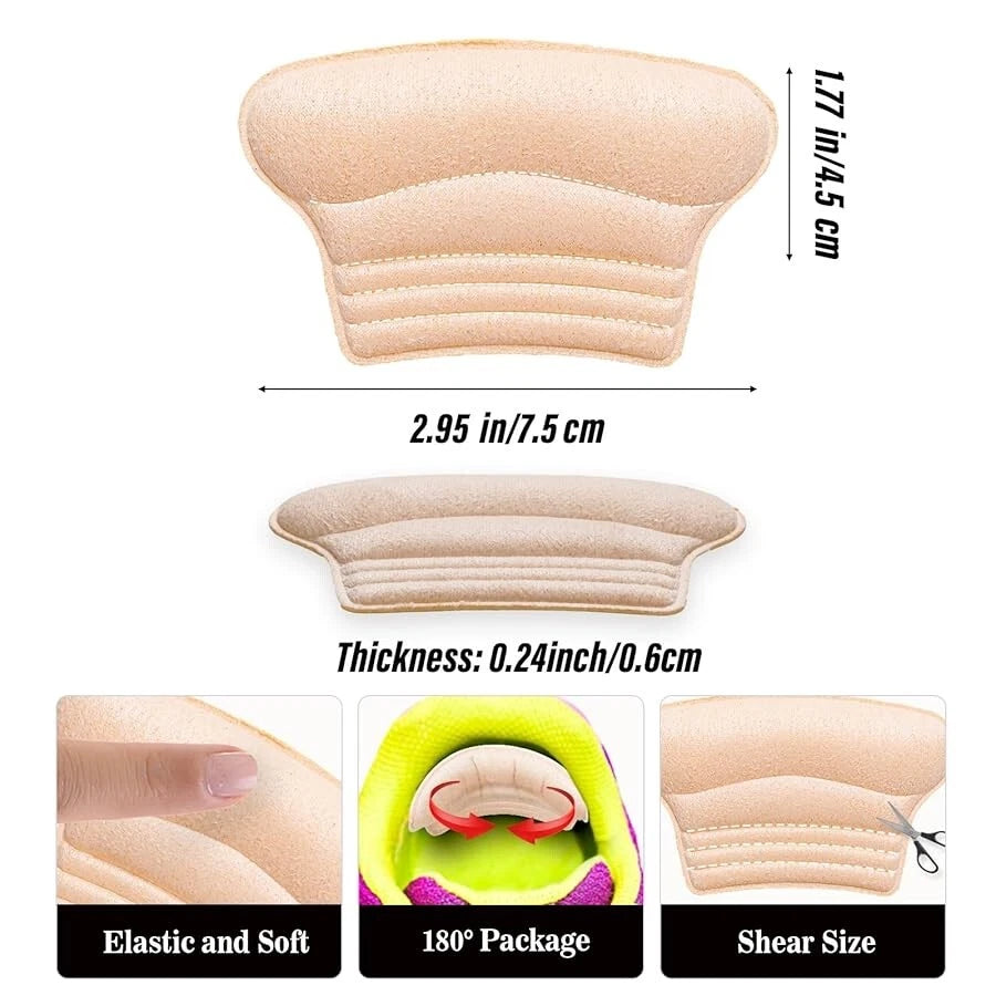 Heel grip pads fixing loose shoes for better walking support