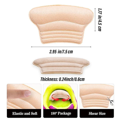 Heel grip pads fixing loose shoes for better walking support