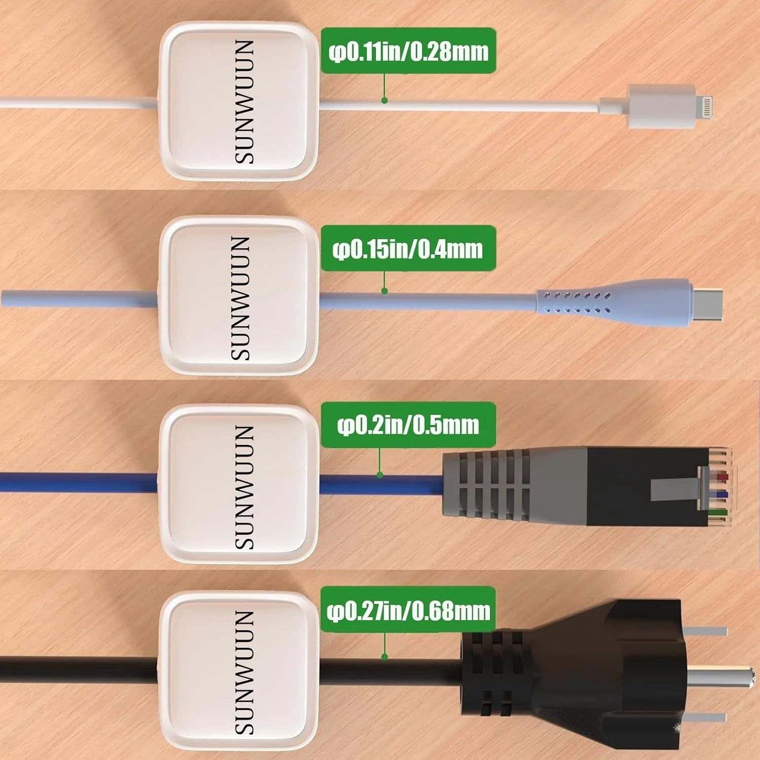 Magnetic cable tidy holder installed for clean workspace