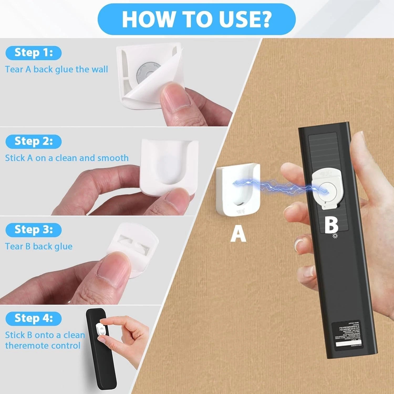 Close-up of magnetic remote holder strong grip mechanism