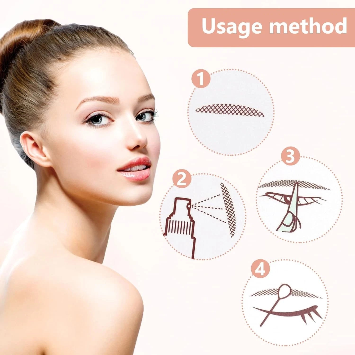 Makeup friendly eye lift strips used under cosmetic look