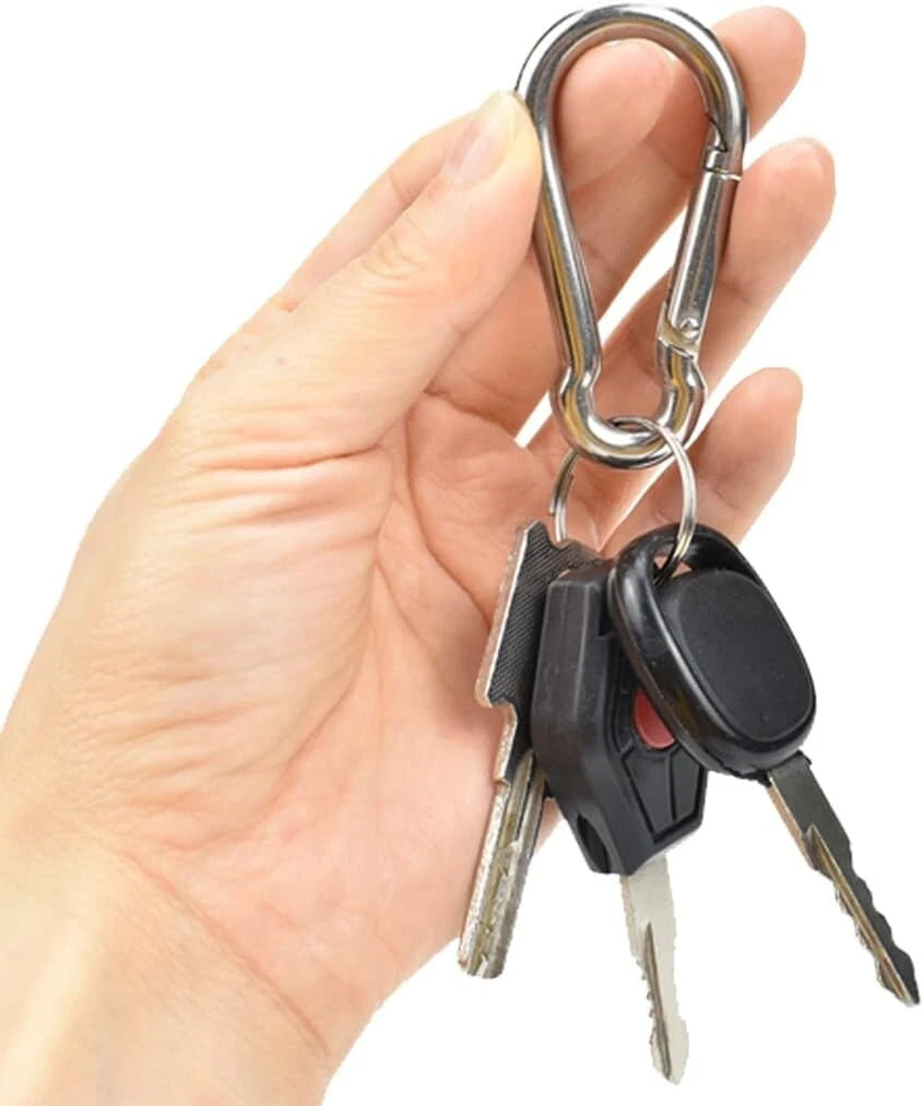 Metal carabiner hook used for keys and accessories