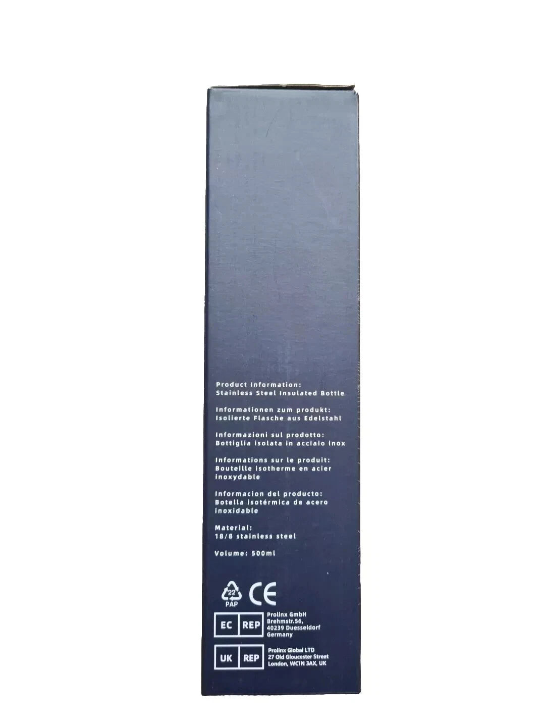 Metal drinks bottle used for hot and cold beverages