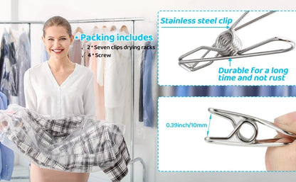 Metal laundry airer used for drying towels and clothes indoors