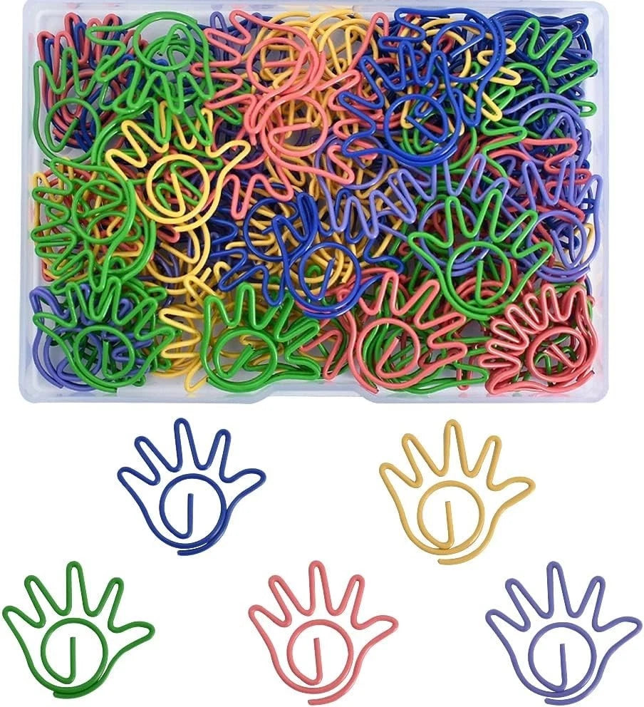Metal paper clips set for office and school stationery use