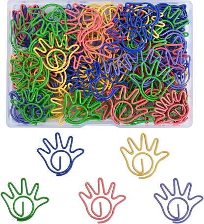 Metal paper clips set for office and school stationery use