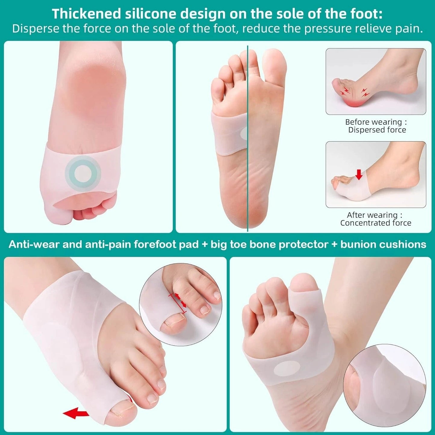 Non-slip metatarsal support insole staying in place