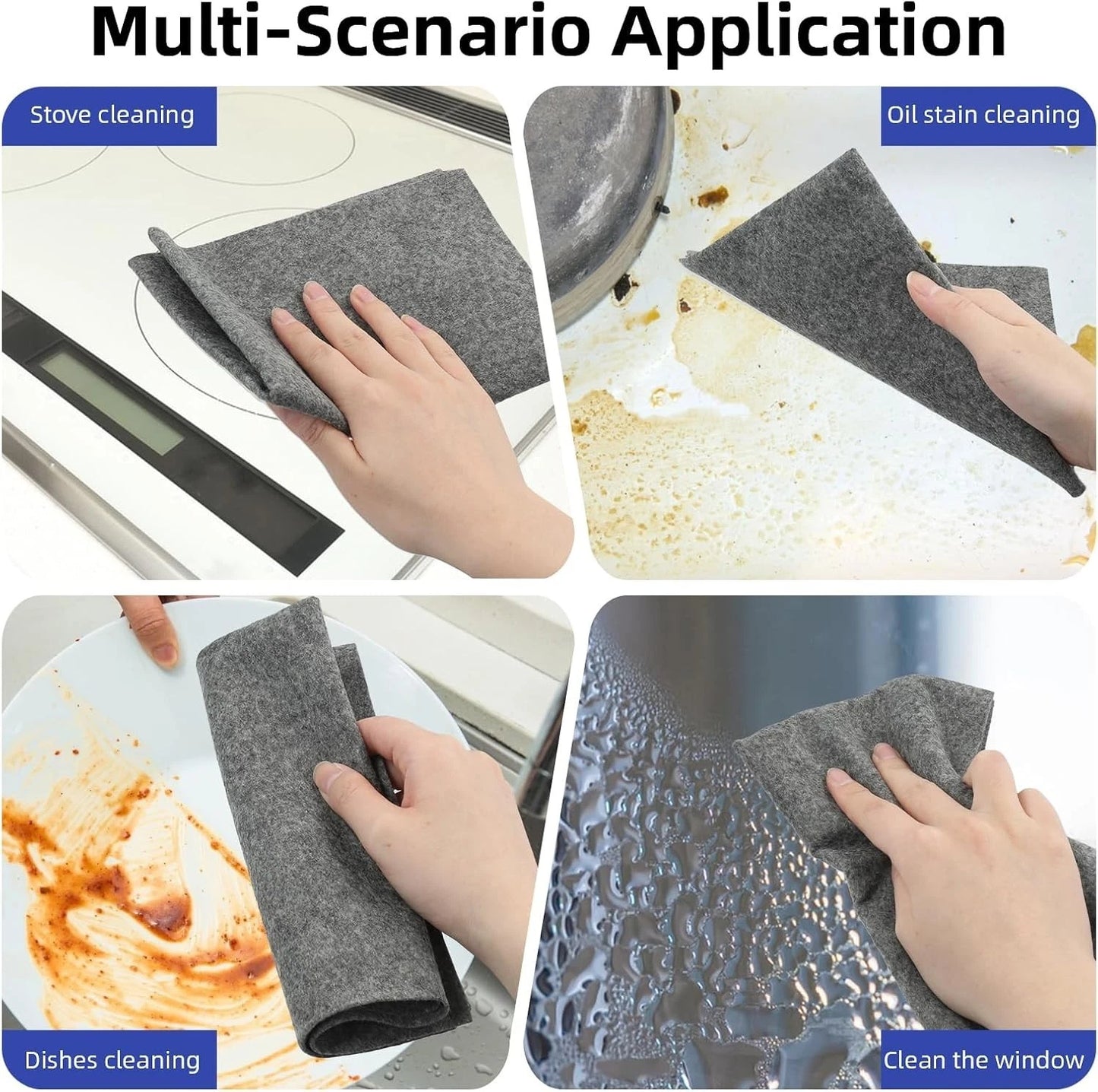 Microfiber cloth cleaning windows and mirrors without streaks