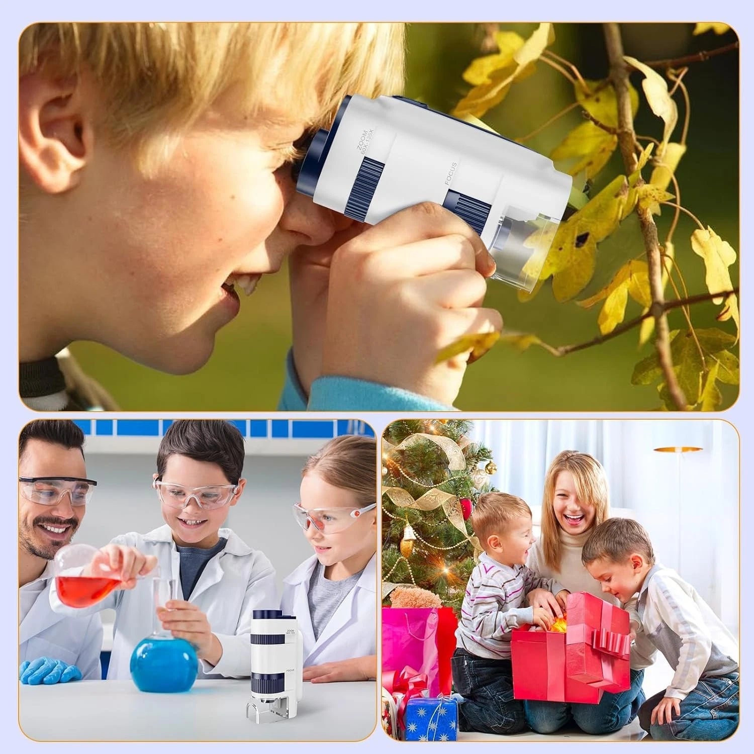 Pocket microscope packaging display included for UK buyers