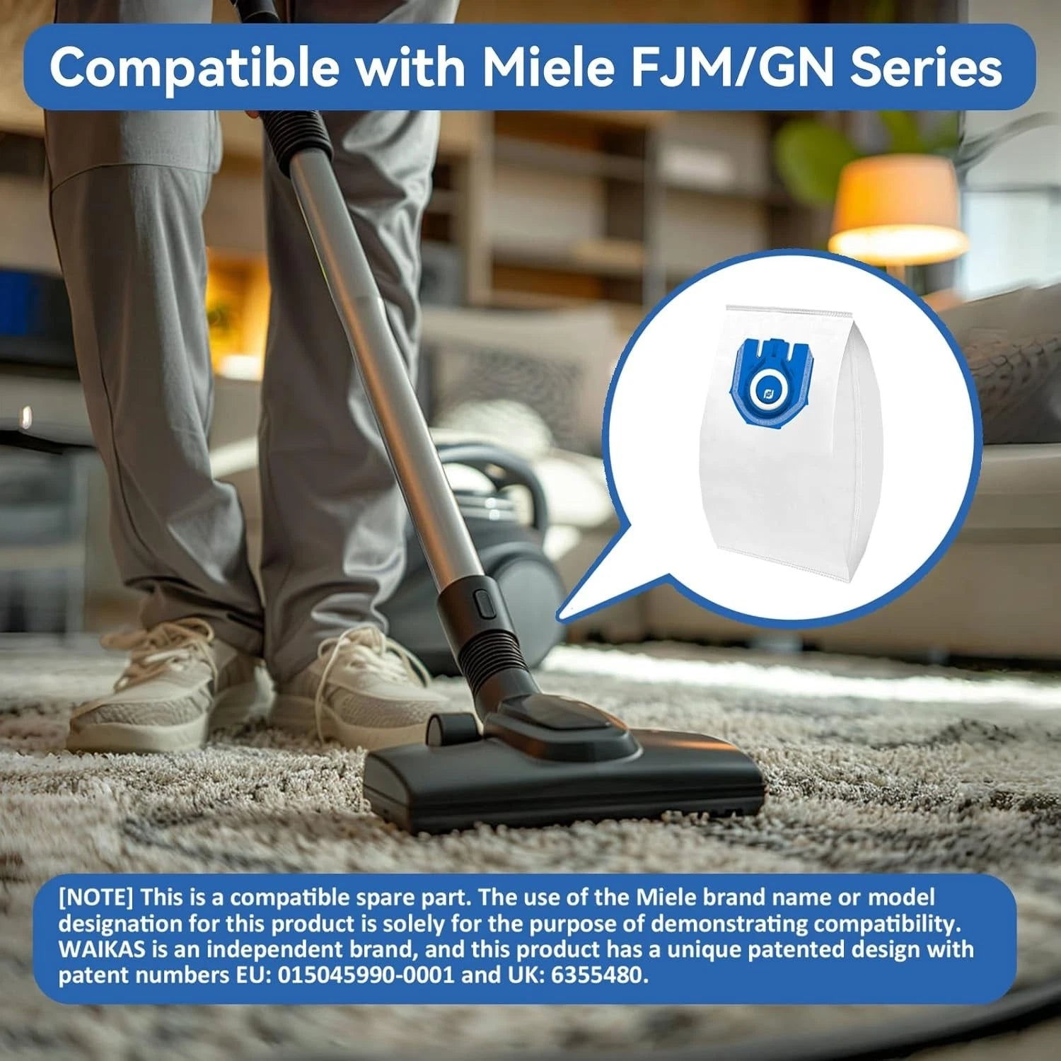 Miele compatible dust bag pack for vacuum cleaner