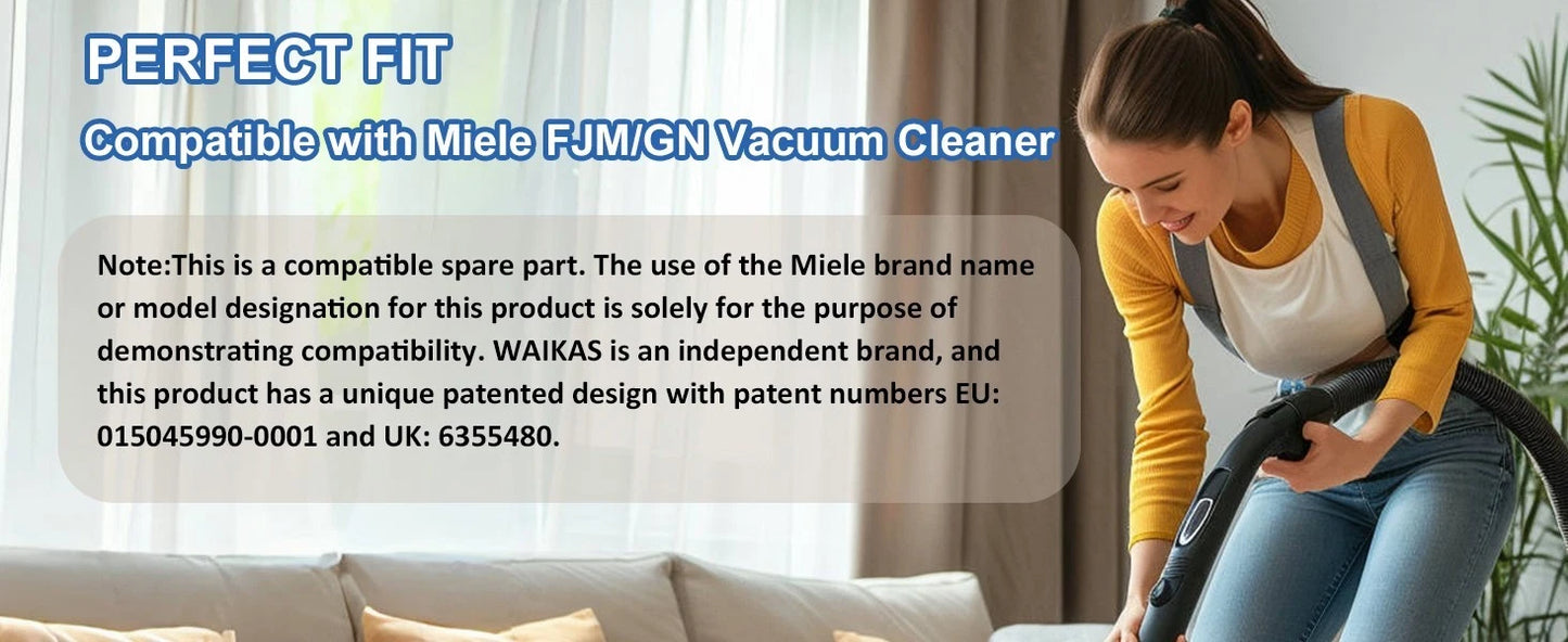 Miele vacuum dust bag FJM GN compatible replacement filter bag close view
