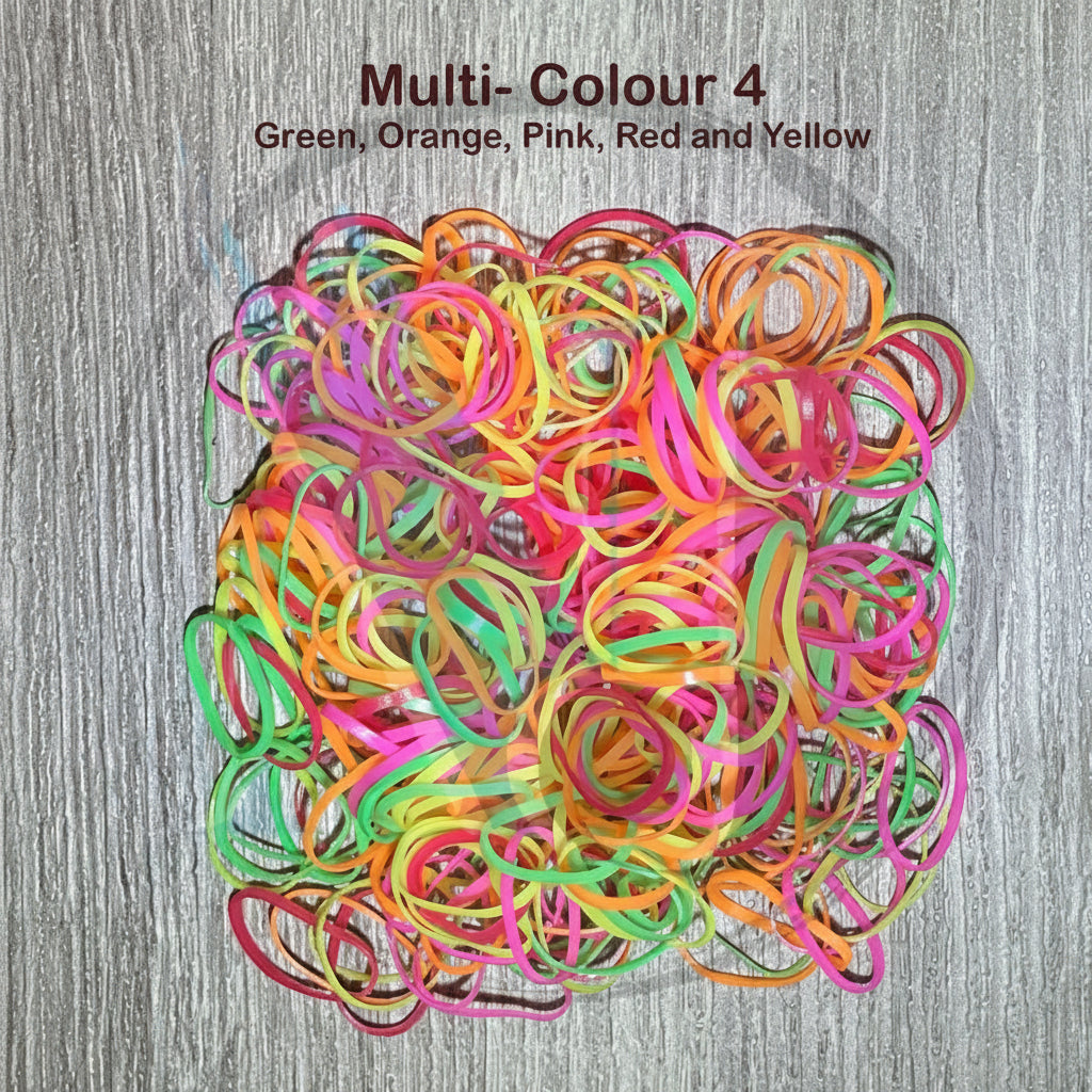 Mini elastics used in braided hairstyle styling