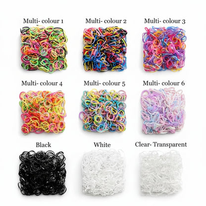 Clear mini hair elastics used for invisible hairstyle finish