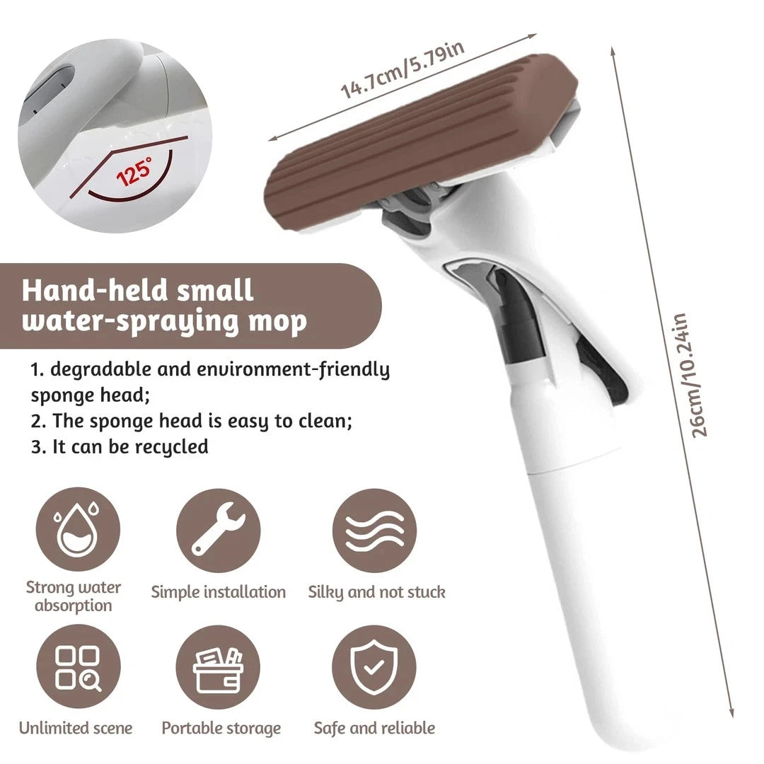 Portable mini sponge mop with squeeze function for easy cleaning and water removal