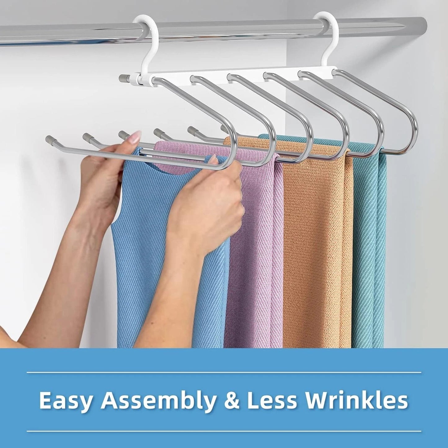 Multi layer pants hanger used for wardrobe organization and space saving