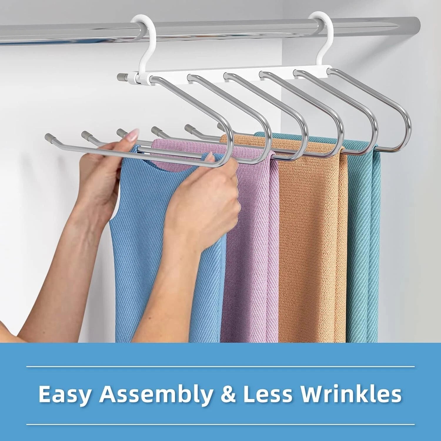 Multi layer pants hanger used for wardrobe organization and space saving