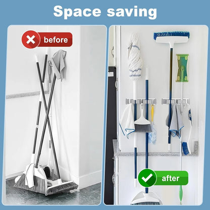 Multi slot cleaning tool storage rack for organization