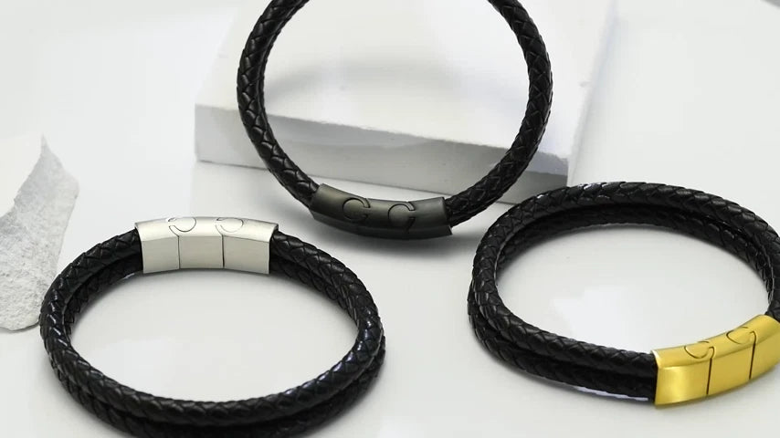Multilayer wristband cuff fashion bracelet for men