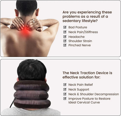 Side view of adjustable neck traction collar support device