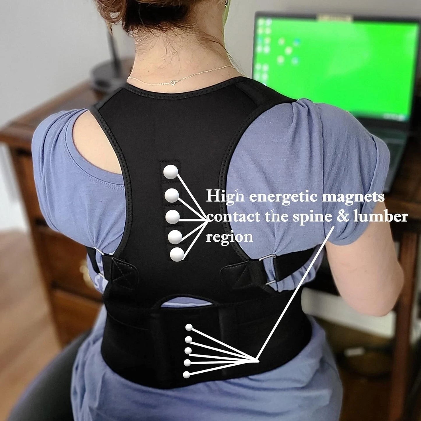 Neoprene posture corrector close up showing material detail