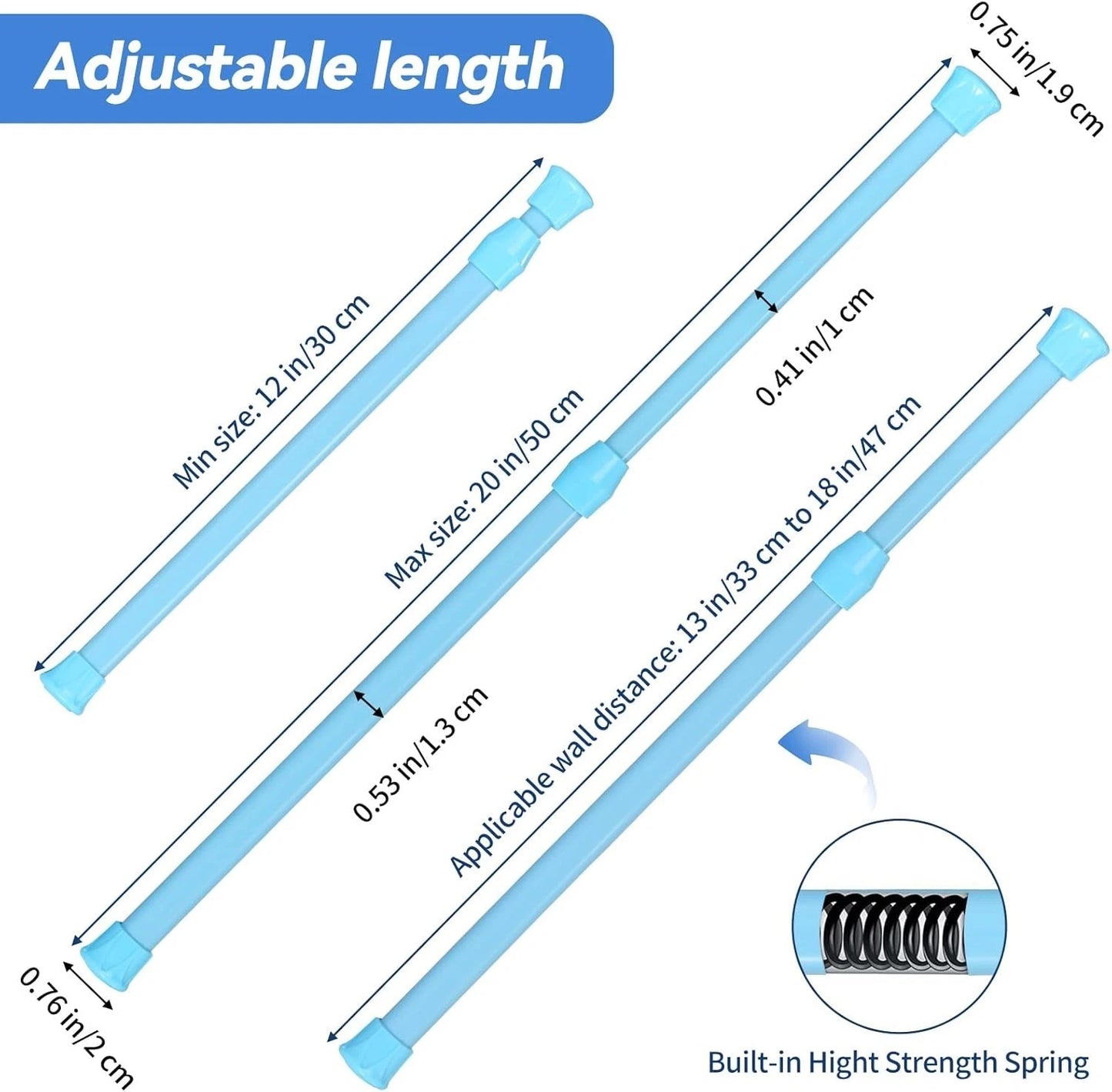 No drill tension curtain rod installed between window frames