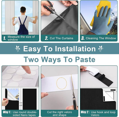 No drill travel window blind used for room darkening