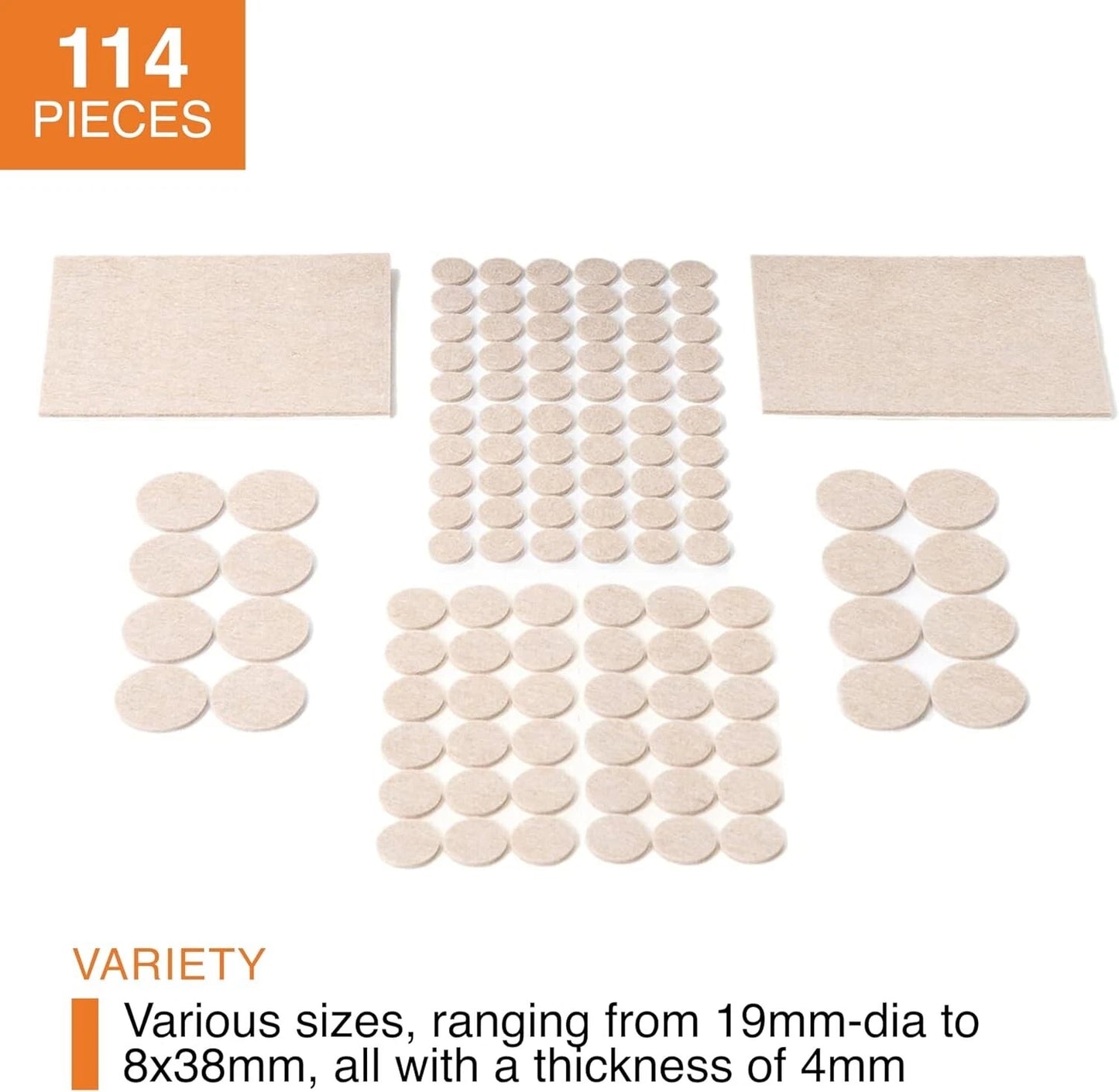 Noise reduction furniture pads used on hard floors
