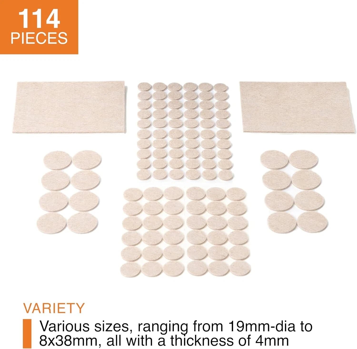 Noise reduction furniture pads used on hard floors