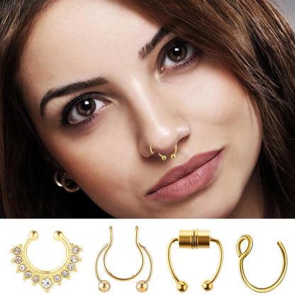 Non piercing nose ring worn for stylish look