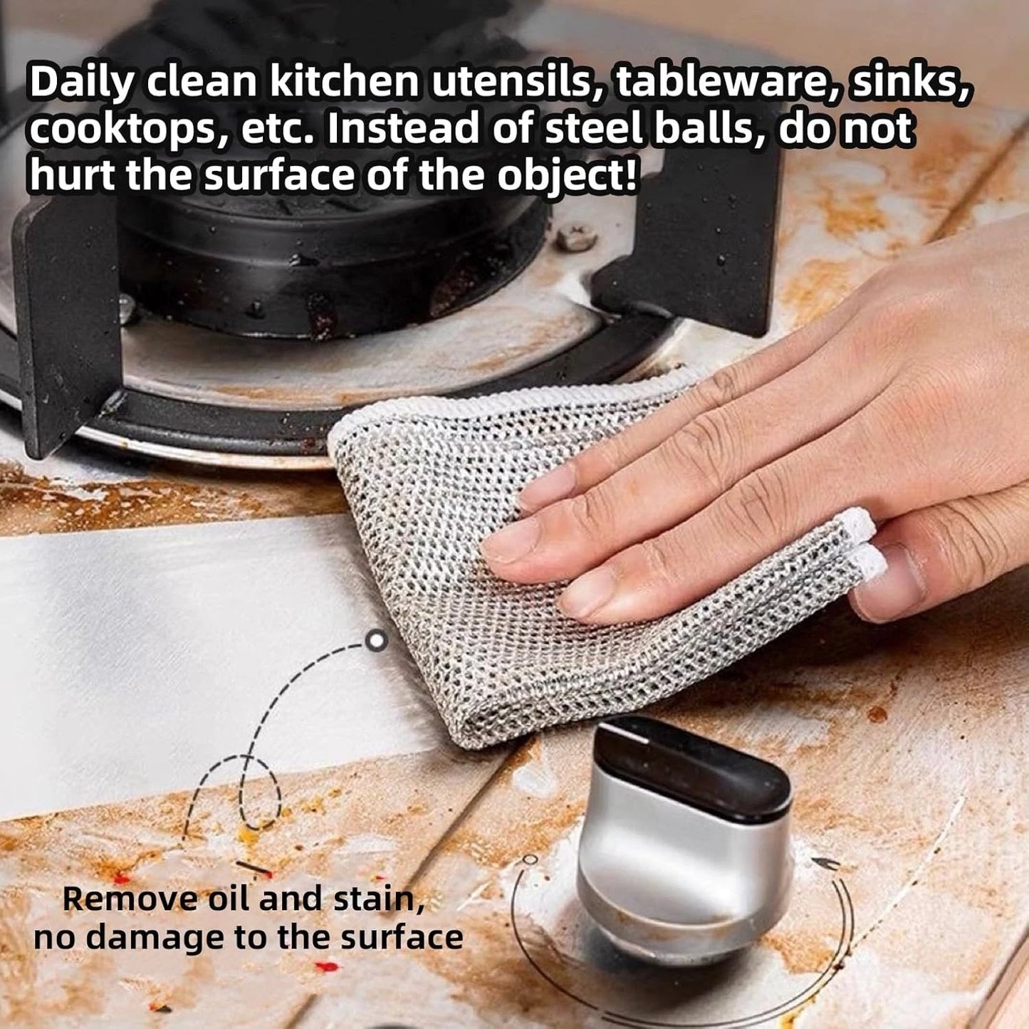 Non stick pan safe dishcloth scrubber for gentle cleaning