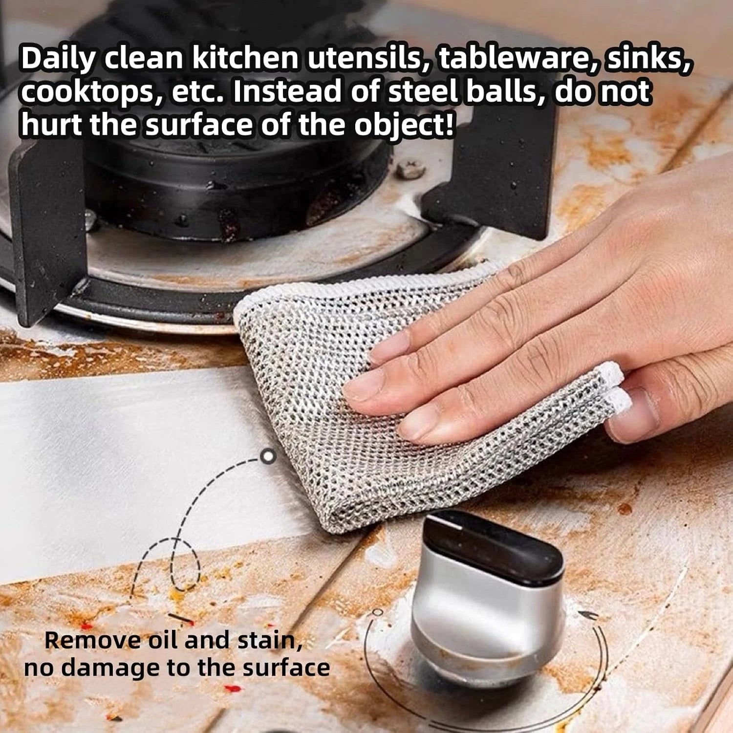 Non stick pan safe dishcloth scrubber for gentle cleaning