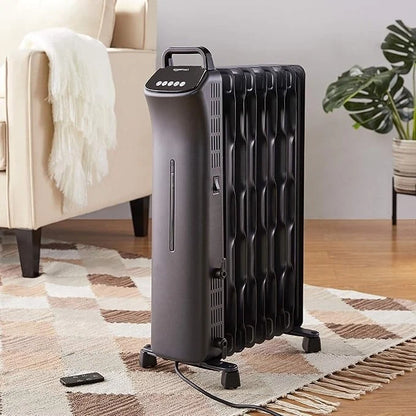 Oil filled radiator heater 2000W front view in modern room