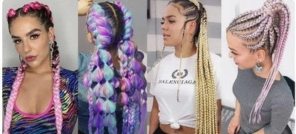 Ombre braiding hair showing smooth color blend style