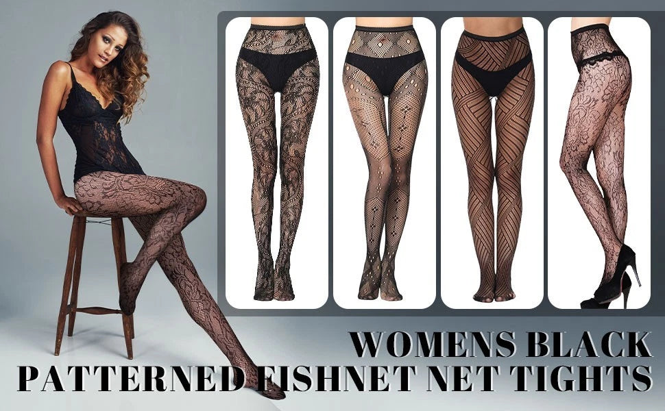 Opaque patterned pantyhose for elegant women fashion styling